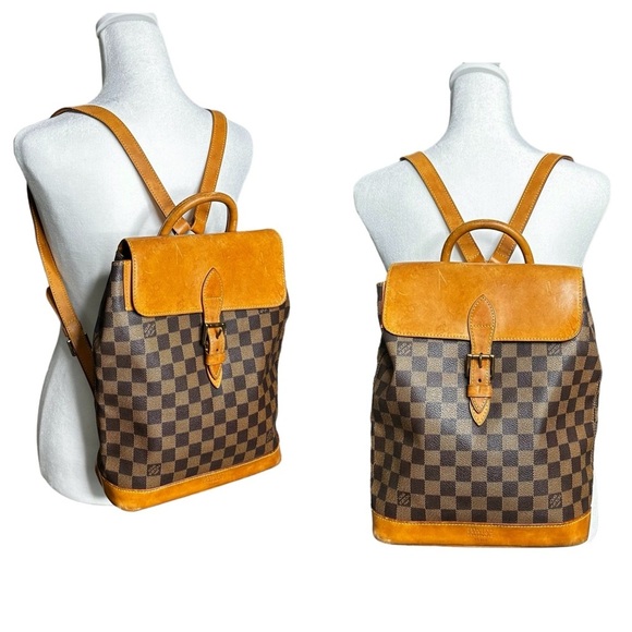Authentic Louis Vuitton Damier Ebene Arlequin Centenaire Leather Soho Backpack - Picture 4 of 15